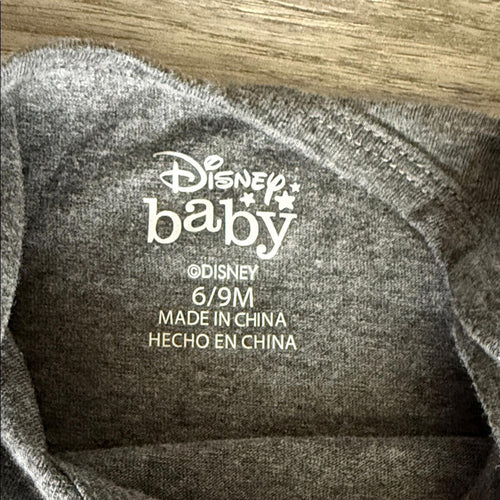Disney Baby Gray Mickey Mouse Bodysuit Size 6-9 M