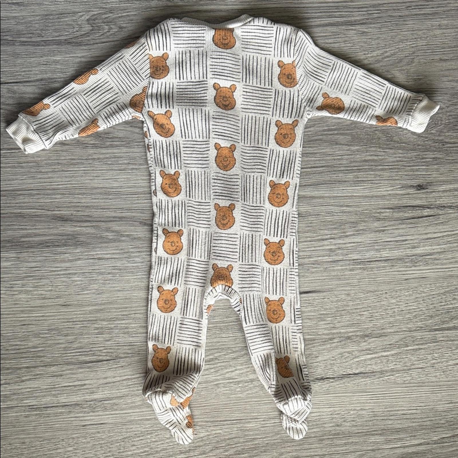 Disney Winnie the Pooh Pattern Kids Footie Pajamas Size 3/6 M