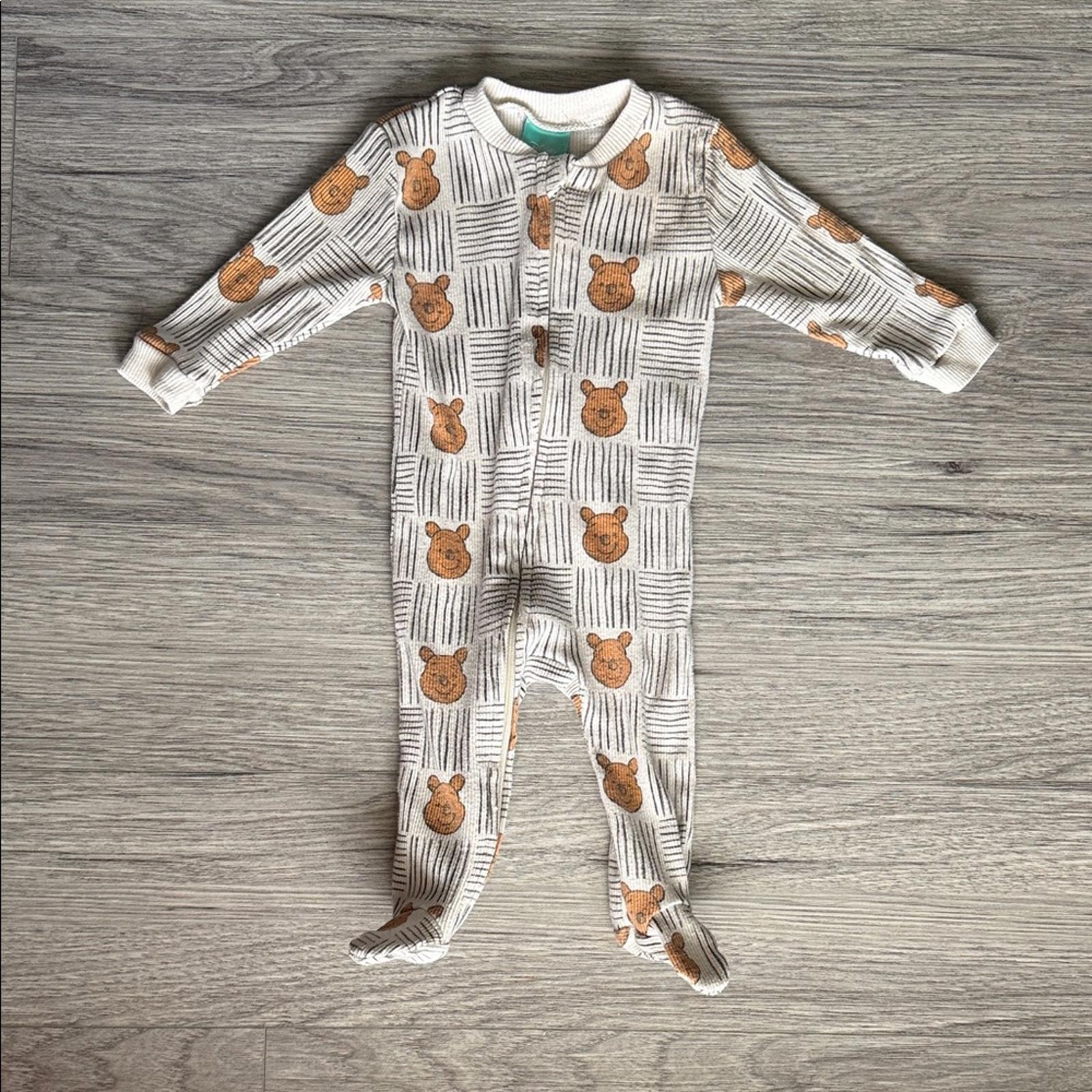 Disney Winnie the Pooh Pattern Kids Footie Pajamas Size 3/6 M